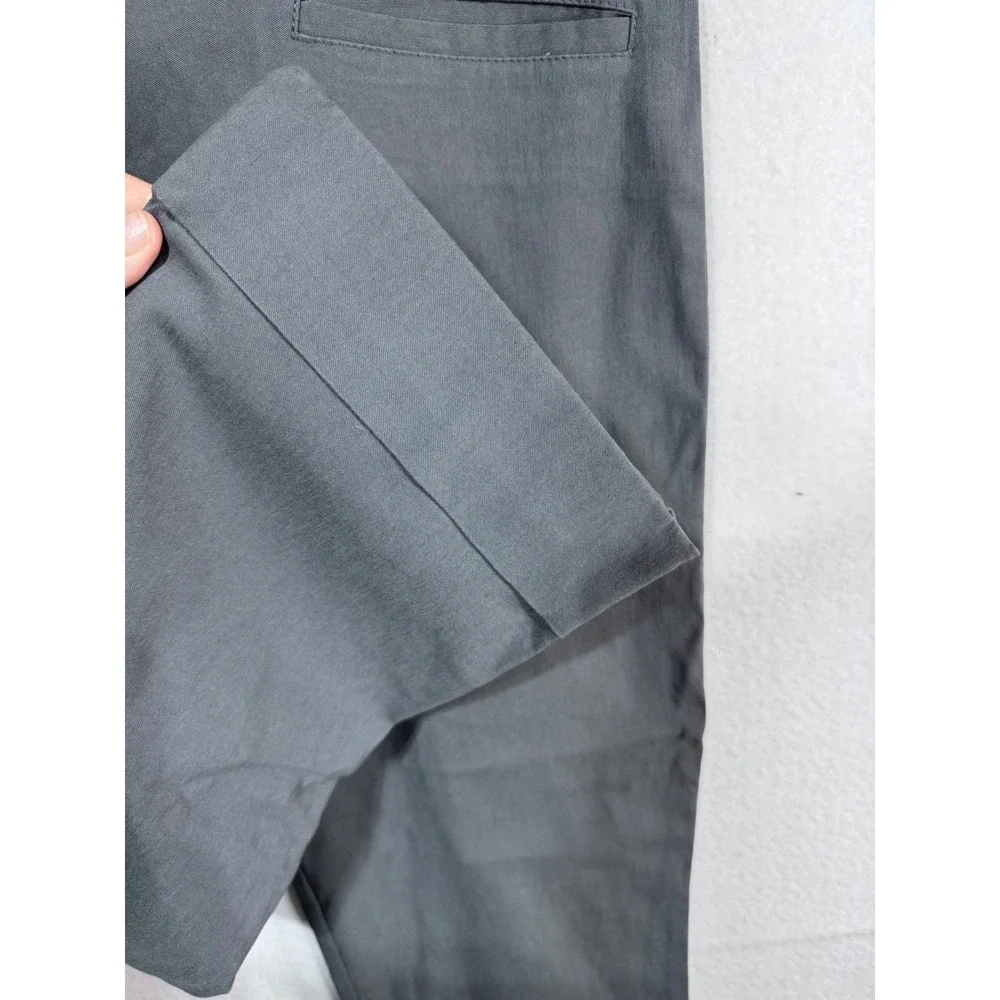 Worthington Women 12 Gray Pants Cropped Cuffed Dress Slacks Professional
